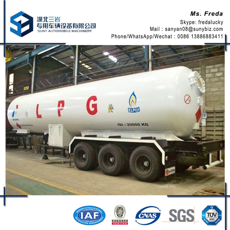 Tri-Axles BPW Alxes 35t LPG Tank Semi Trailer