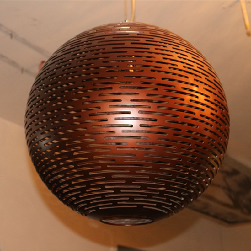 Chinese Style Coffee Fiberglass Pendant Lamp for Hotel Project