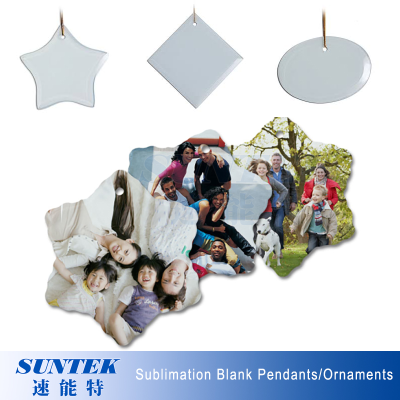 Wholesale DIY Sublimation Blank Ceramics Christmas Ornaments Pendants