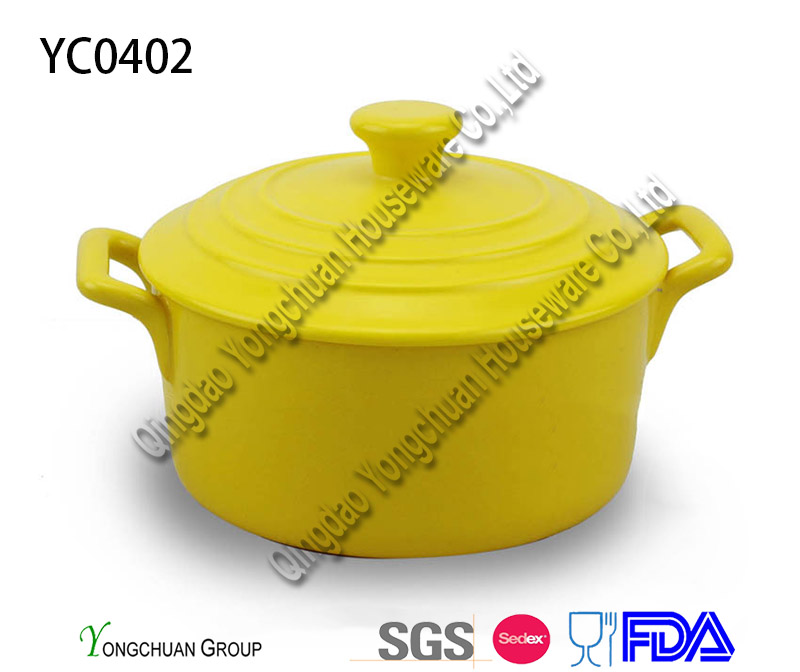 Promotional Ceramic White Pots with Lid