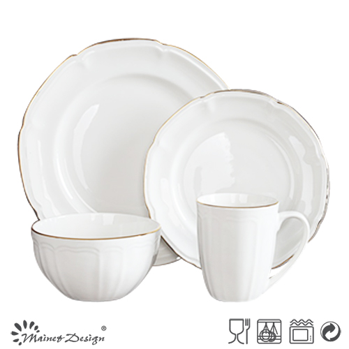 16PCS White Porcelain Dinner Set Wholesale