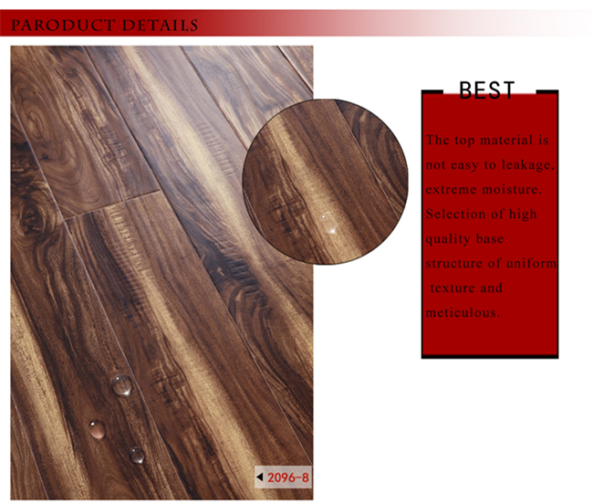 White Oak 12.3mm E1 HDF Handscraped Vinyl Laminated Wood Flooring