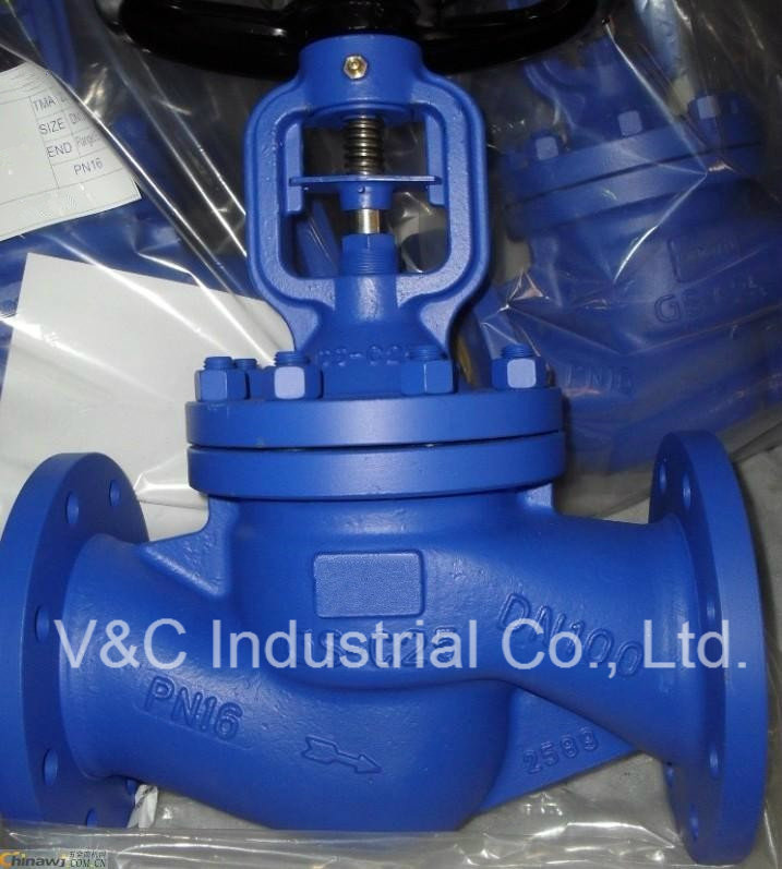 DIN PN16 Flanged Bellow Seal Globe Valve