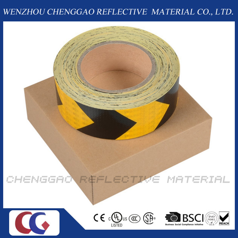 Yellow and Black PVC Hazard Warning Reflective Tape for Truck (C3500-AW)