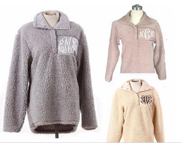 Monogrammed Fleece Sherpa Pullover (10121)