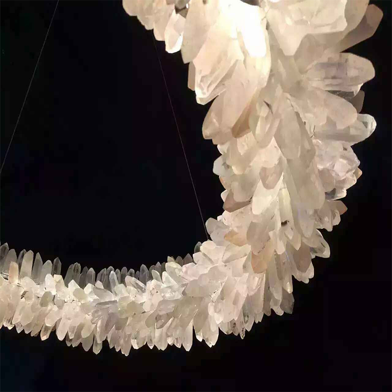 One Round Stone Crystal Pendant Lamp for Hotel Project