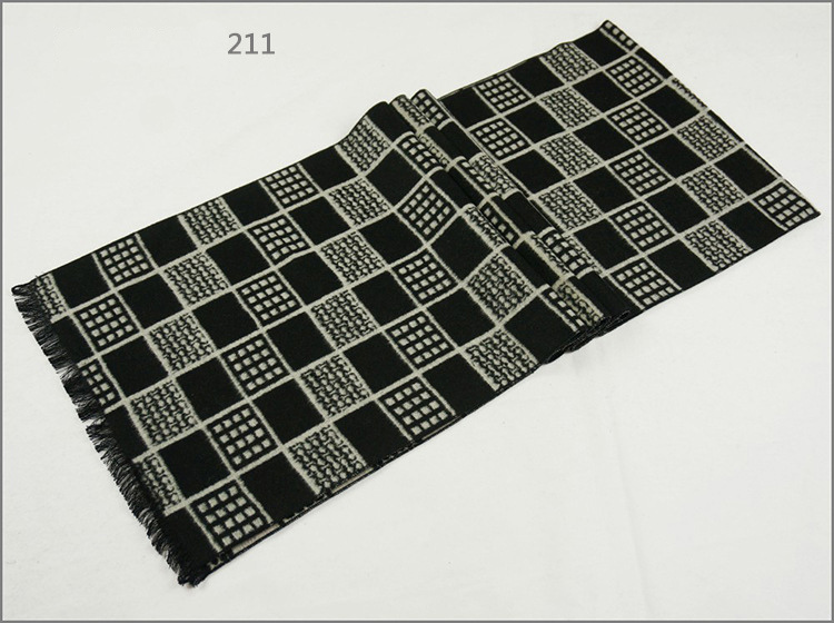 Men's Womens Unisex Reversible Cashmere Feel Winter Warm Checked Diamond Printing Thick Knitted Woven Scarf (SP816)