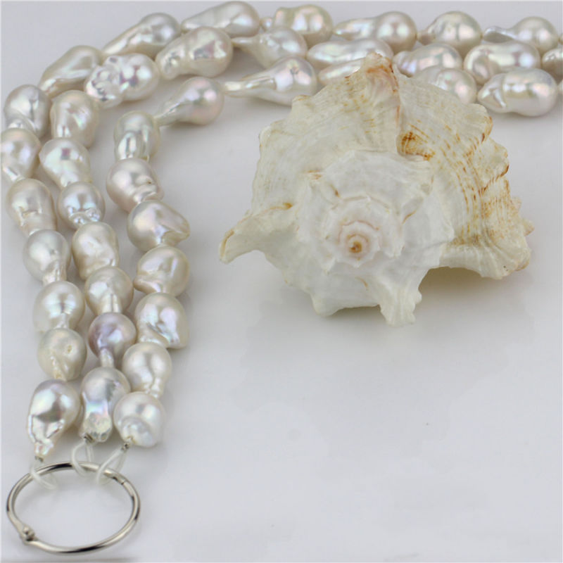 AAA High Quality No Blemishes Freshwater Pearl Strand Nucleated 15mm Pearl Strand Bead