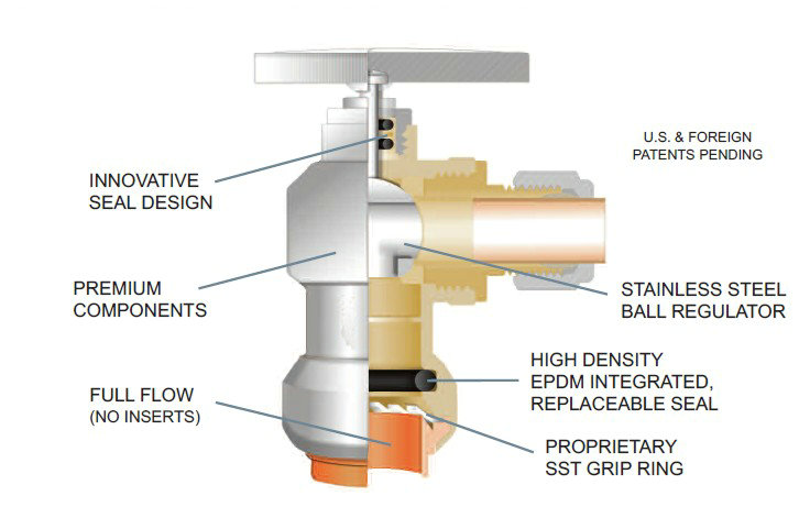 Customized Quality Brass Forged Push Connect Angle Valve (IC-1011)