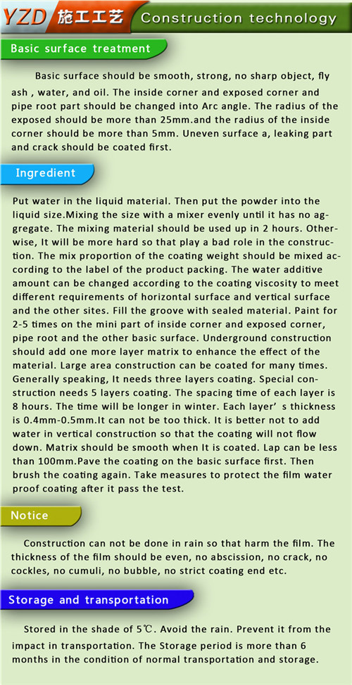 Other Waterproofing Material Type Polymer Cement Water Proof Coating