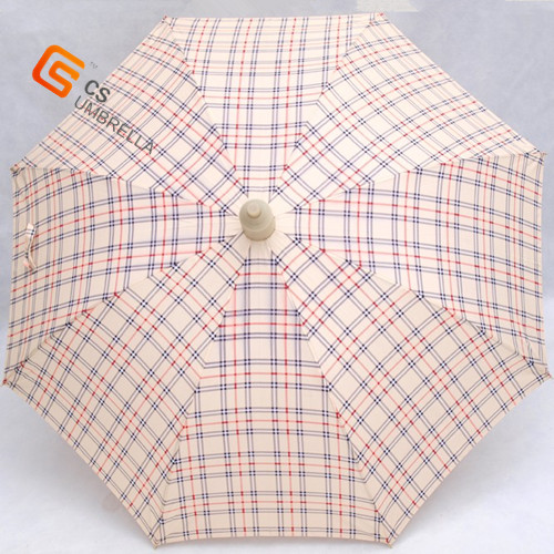 Waterproof Check Polyester Fabric Straight Umbrella (YS-1020A)