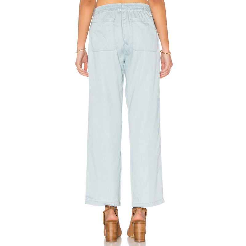 Straight Leg Tencel Pants with Pocket