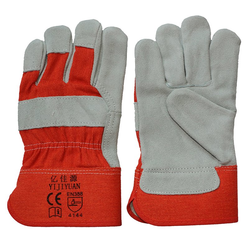 Ce En388 Cow Split Leather Cut Resistant Hand Protective Gloves for Riggers