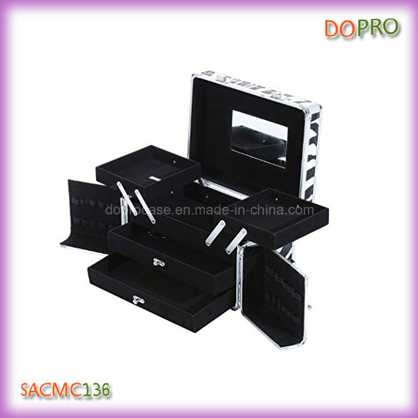 Portable Beauty Cosmetic Case with Drawers and Mirror (SACMC136)