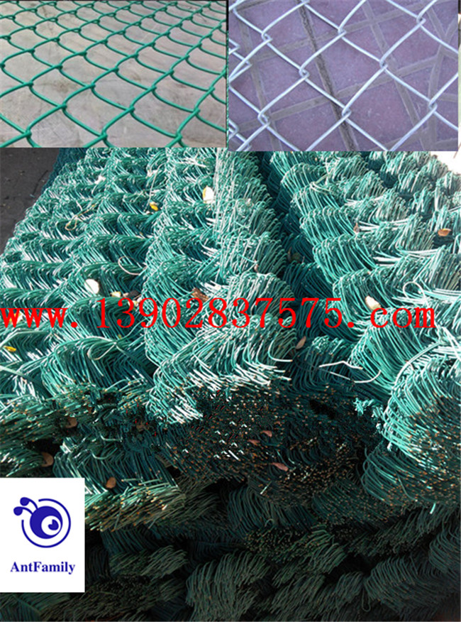 Green color PVC coated chain link fence mesh