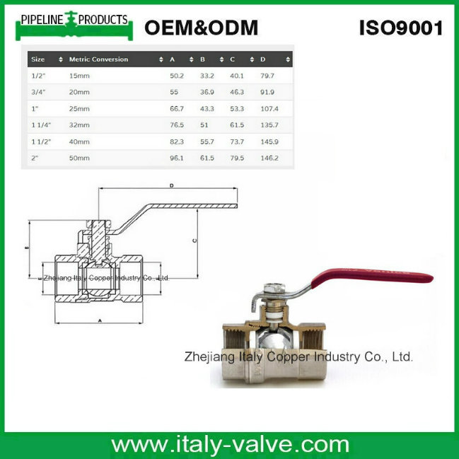 Customized Quality Forged Brass Nickel Ball Valve (AV1008)