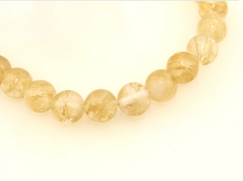 Synthetic Quartz Stone Size 6 8 10 12mm Yellow Imitation Crystal Beads