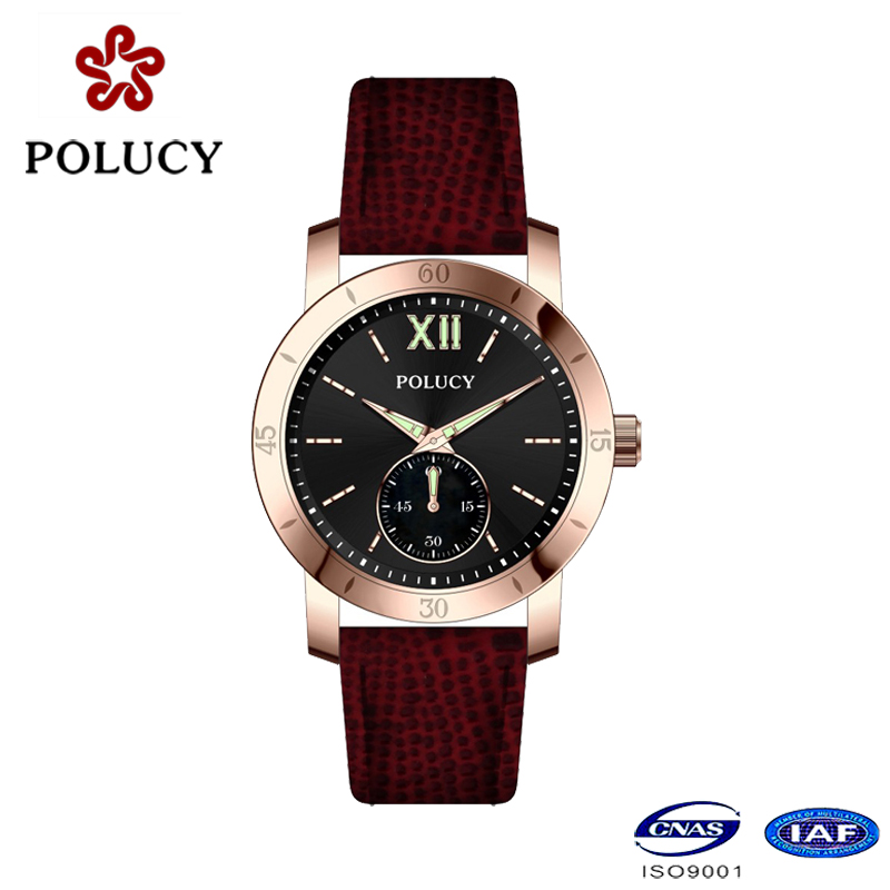 OEM High Quality Lady Luminous Watch with Rose Gold Color