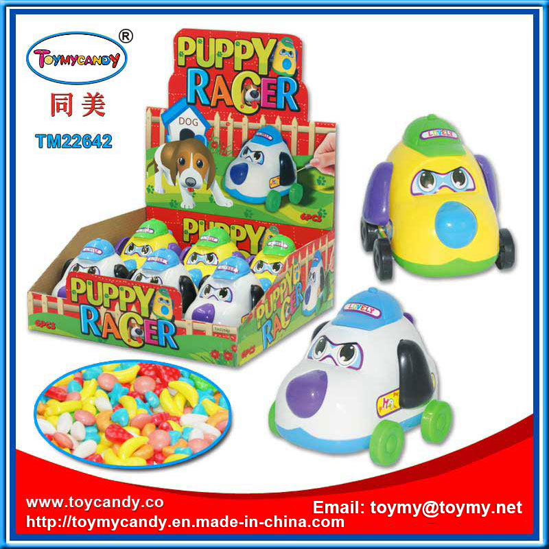 Pushing Plastic Ring Dog Toy with Candy