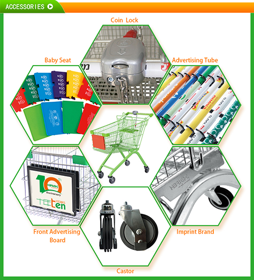 Plastic Sprayed Special Design Hand Shopping Cart Trolley