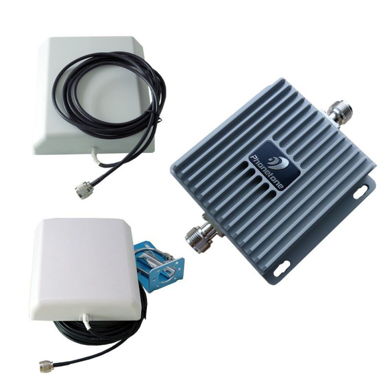 65dB Gain Dual Band Frequency Lte 850MHz/1900MHz Mobile Signal Booster 3G with 2 High Gain Panel Directional Antennas