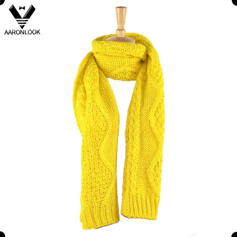 Women Winter Acrylic Jacquard Pattern Scarf