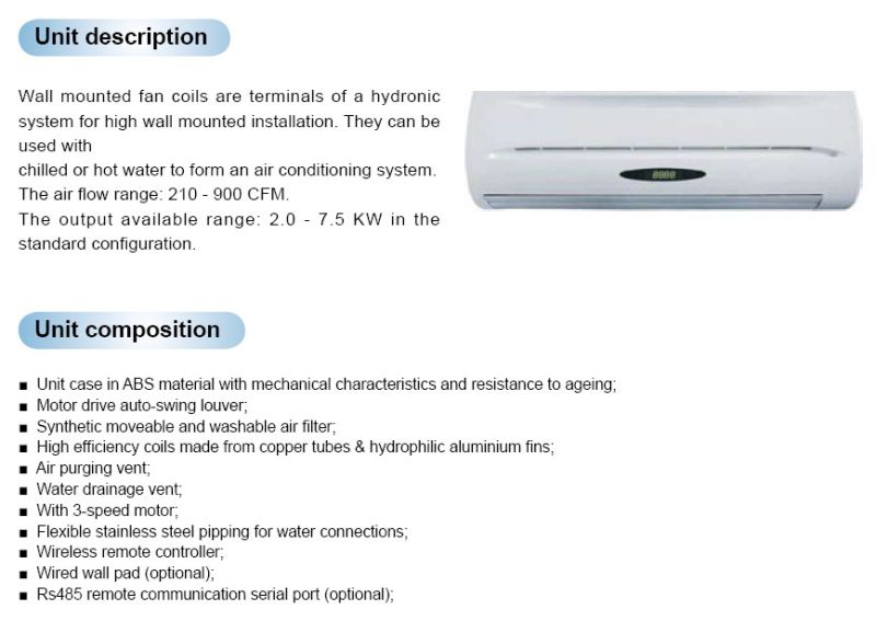 Wall Mounted Fan Coils Unit
