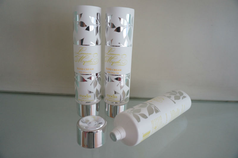 Plastic Soft Tube with Bright Silver Screw Cap for Hand Cream