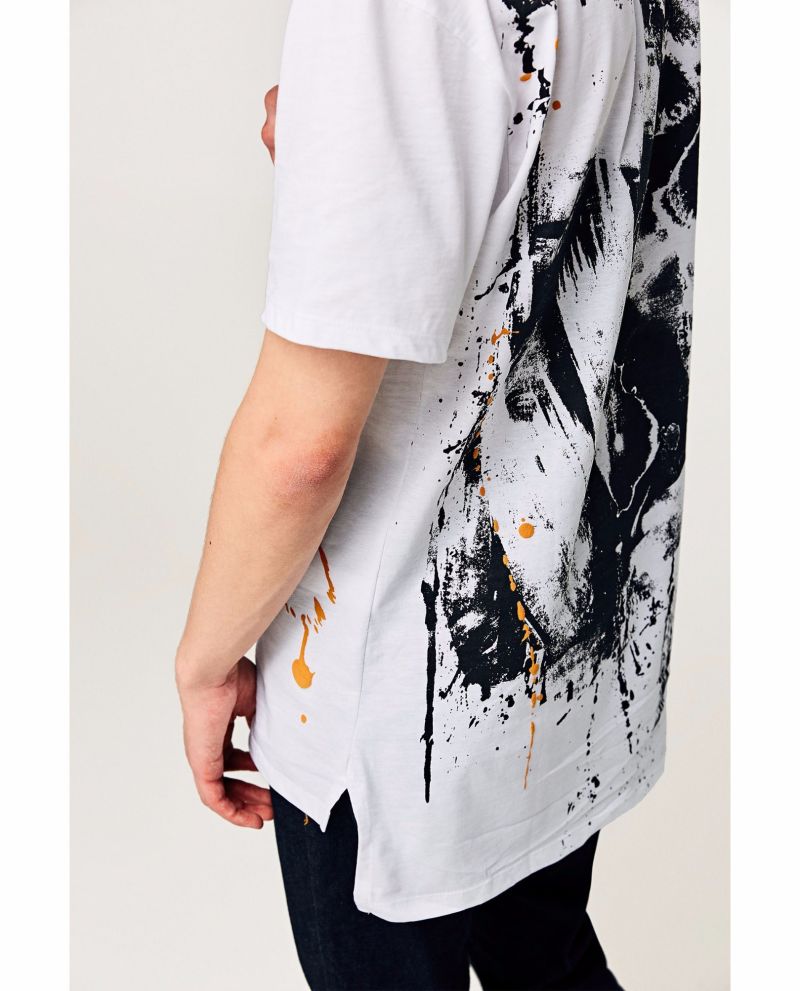 Paint Splatter Print Round Neck T-Shirt