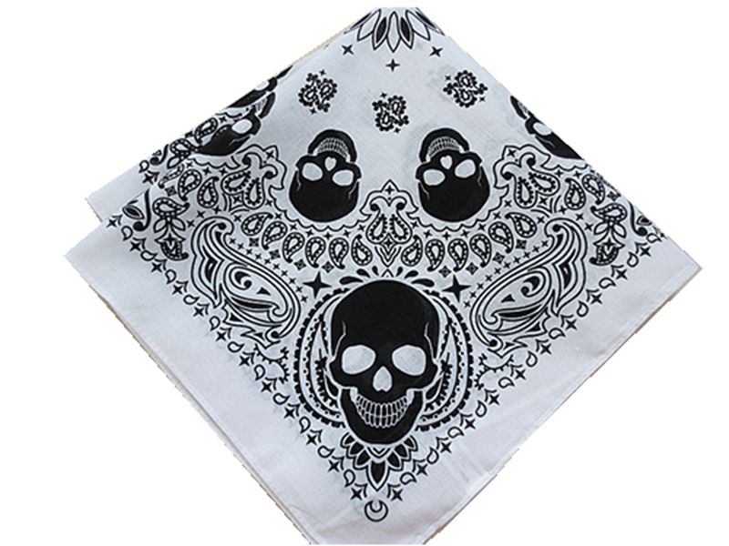 Custom Made Customized Design Skull Printed Promotional Cotton Biker Sports Bandana Headband