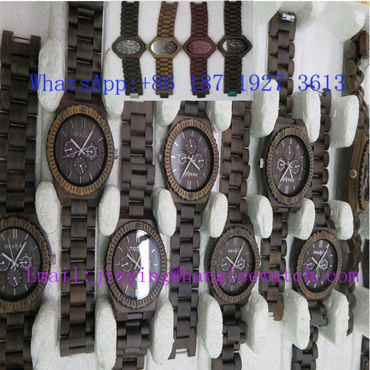OEM Calendar Zebra Wooden Watch Pure Natural Wooden Watch