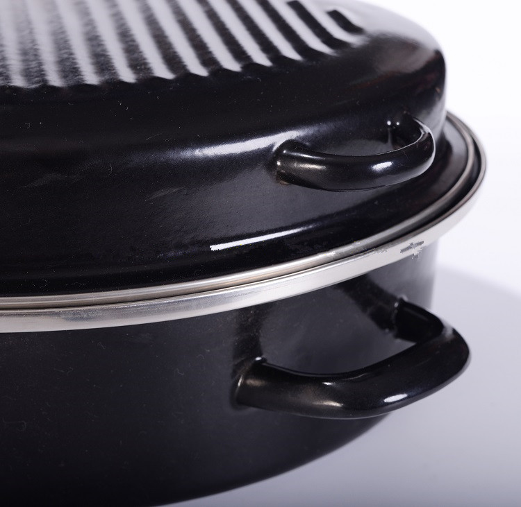 L-Size Carbon Steel Enamel Oval Roaster