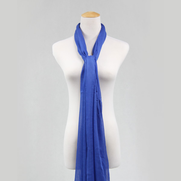 Blue Viscose Long Scarf for Women