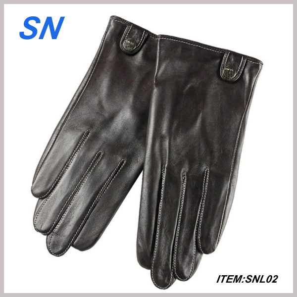 Genuine Black Leather Touch Screen Gloves