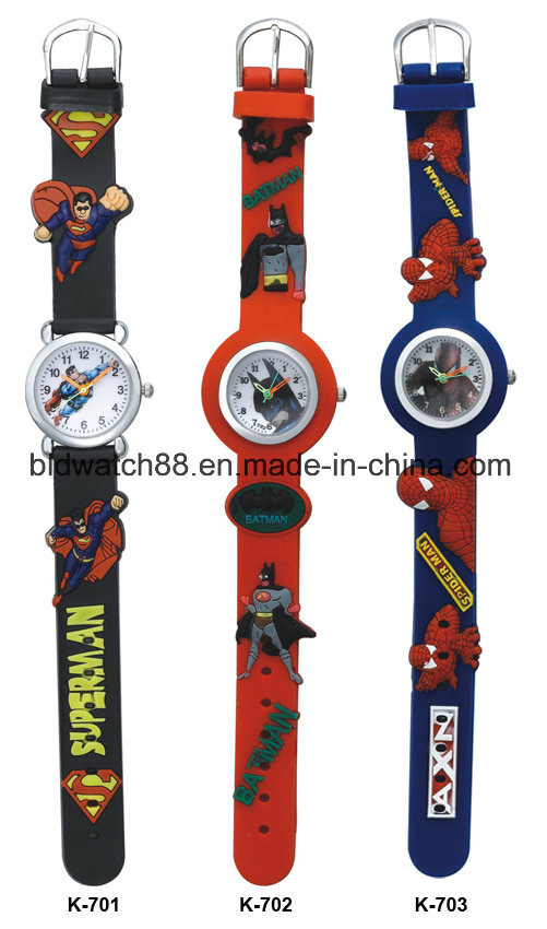 Cheap Silicone 3D Cartoon Band Children Watch for Promotional Gift