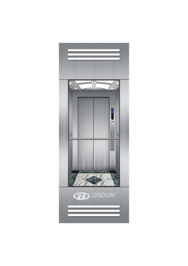 Square Type Bsdun Panoramic Glass Lift Manufacturer with Gearless Traction Machine