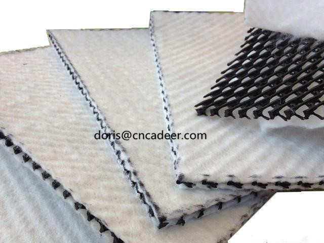 HDPE Plastic Geogrid Net with Two Sides Geotextile