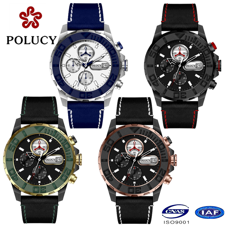 43mm Male Size Chronograph Collection Men's Watches