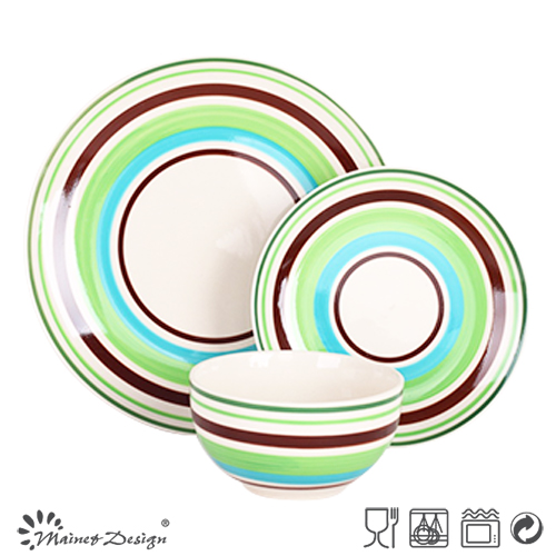 18PCS High Quality Stripe Design Handpainting Ceramic Dinner Set