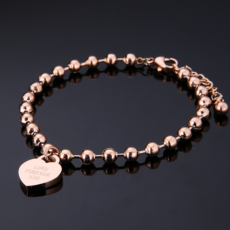 Fashion Jewelry Stainless Steel Heart-Shaped Bracelet