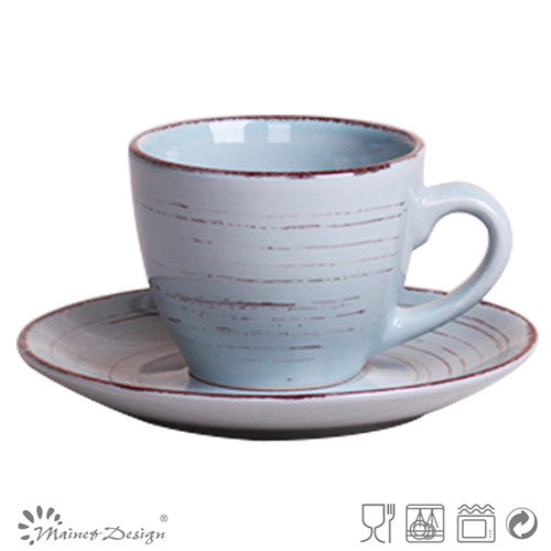 3oz Ceramic Cheap Price Espresso Cup and Saucer