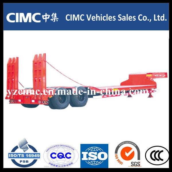 Cimc 3 Axle 70 Tons Heavy Duty Equipment Transport Low Bed Trailer for Algeria