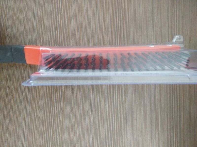 Double Colour Plastic Handle Steel Wire Barbecue Brush (YY-502)