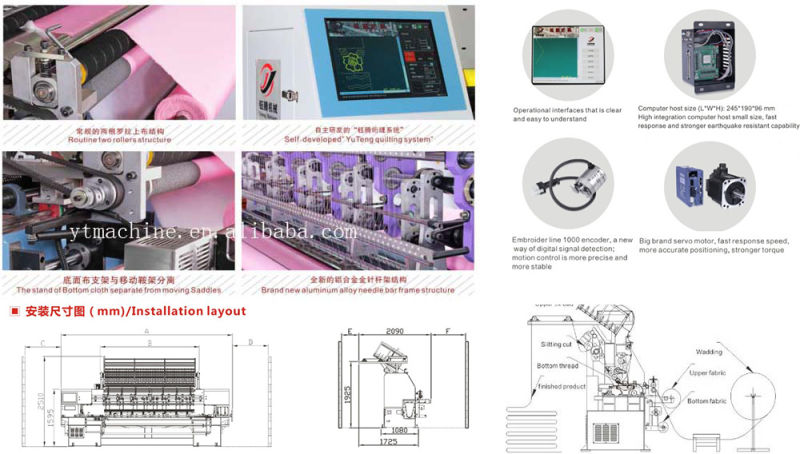 Lock Stitch Multi Needle Quilting Making Sewing Machine for Bedsheet