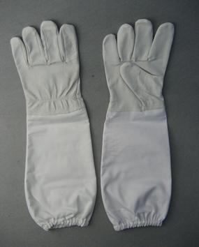 Pig Skin Leather Canvas Long Sleeve Bee-Keeping Glove (6604)