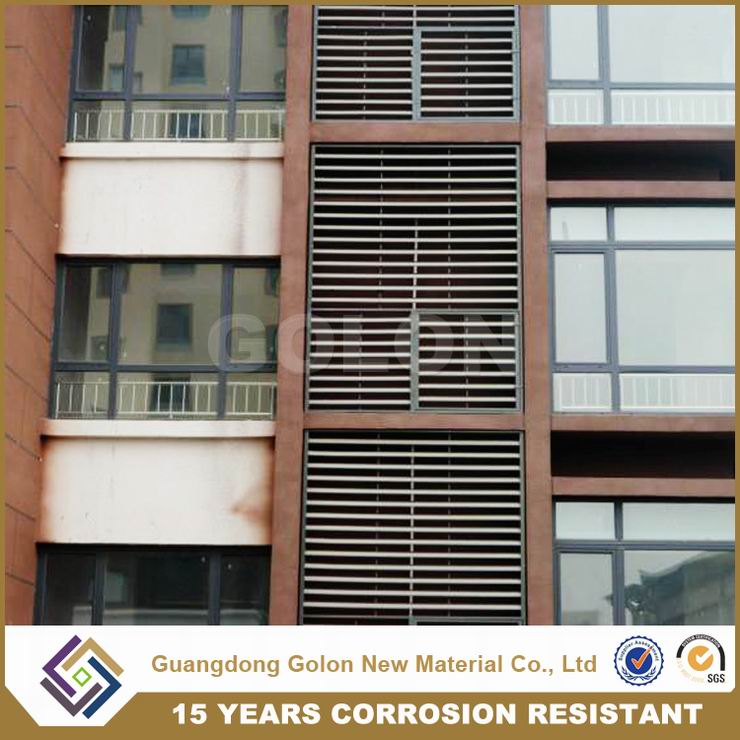 Powder Coated Aluminum Metal Iron Window Shutter Blind Window Fixed Louver