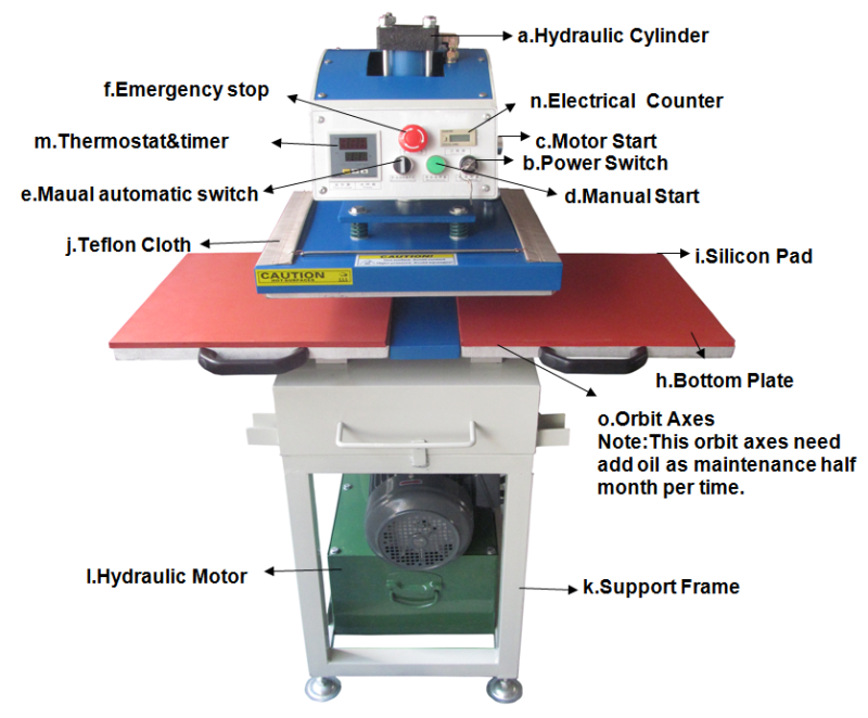 Hydraulic Pressure T-Shirt Printing Machine40*60cm Double Station Heat Transfer Machine Automatic Oil Pressure Heat Press Machine Stc-Yy01