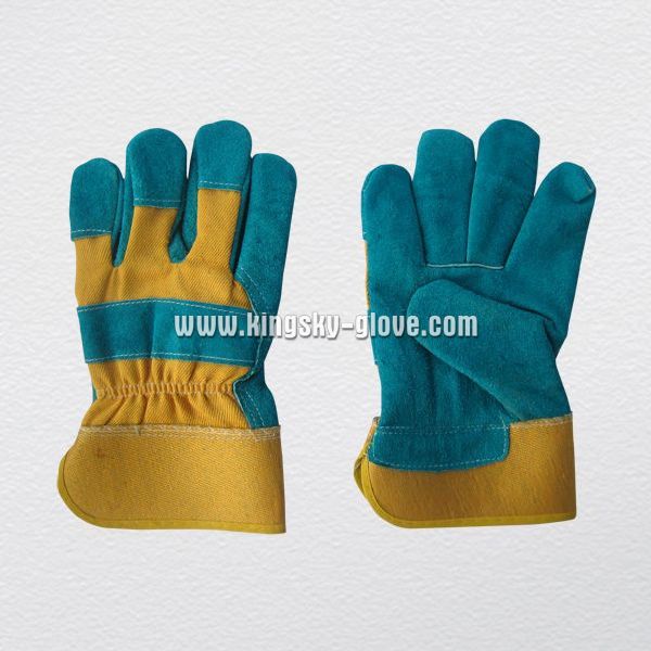 Cow Split Leather Full Palm Work Glove (3058)