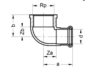 Female Elbow, Parallel Female Thread