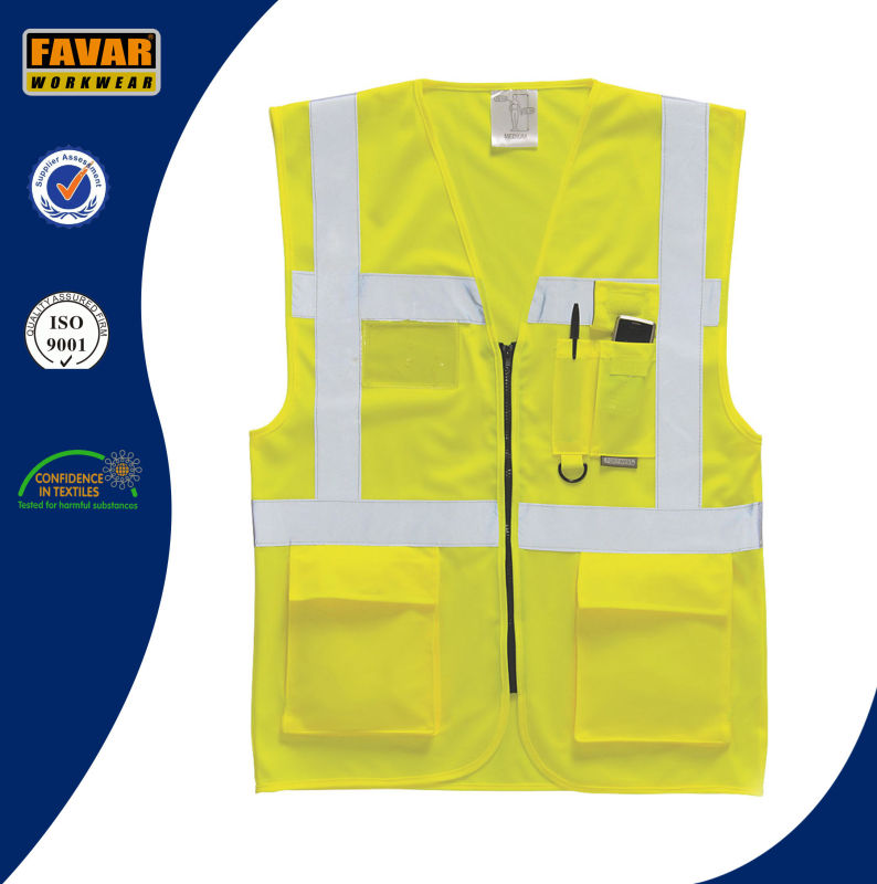 Yellow Hi Vis Executive Waistcoat Safety Vest